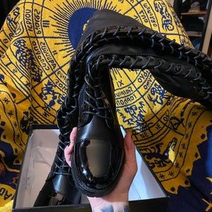 Over the knee lace up boots